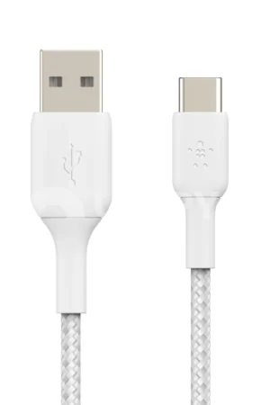 BELKIN Cable Trenzado USB-C de 1m (Blanco) - CAB002bt1MWH